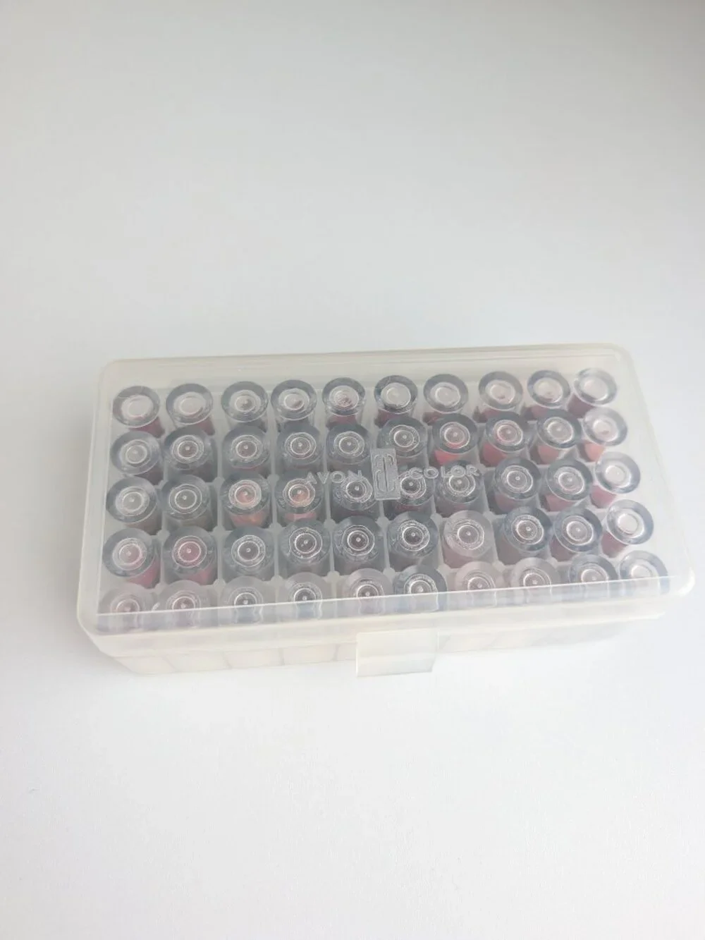 Vintage Avon Mini Lipstick Samples 50 New Old Stock w Plastic Case Duplicates
